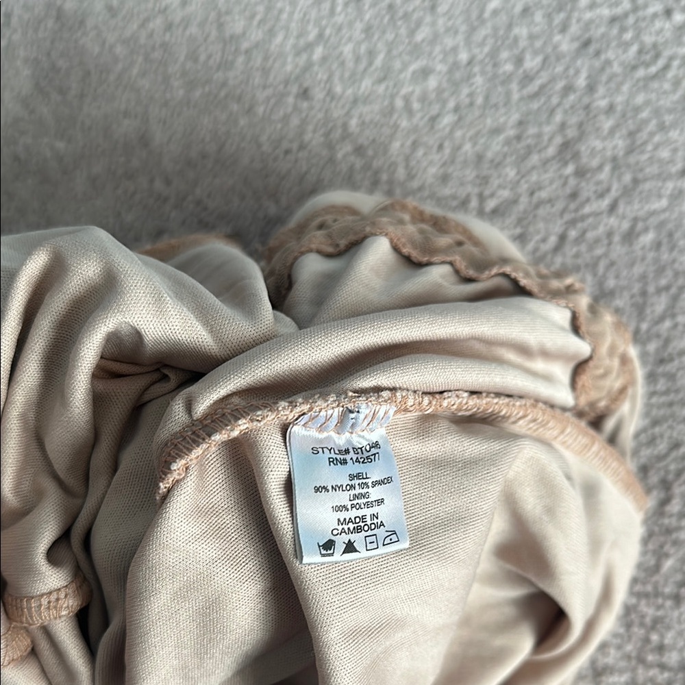 Tan Ruched Mini Dress - Picture 7 of 8